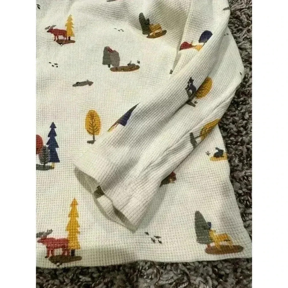 Hanna Andersson Thermal Henley Nature Woods Shirt Size 120 - Picture 5 of 6